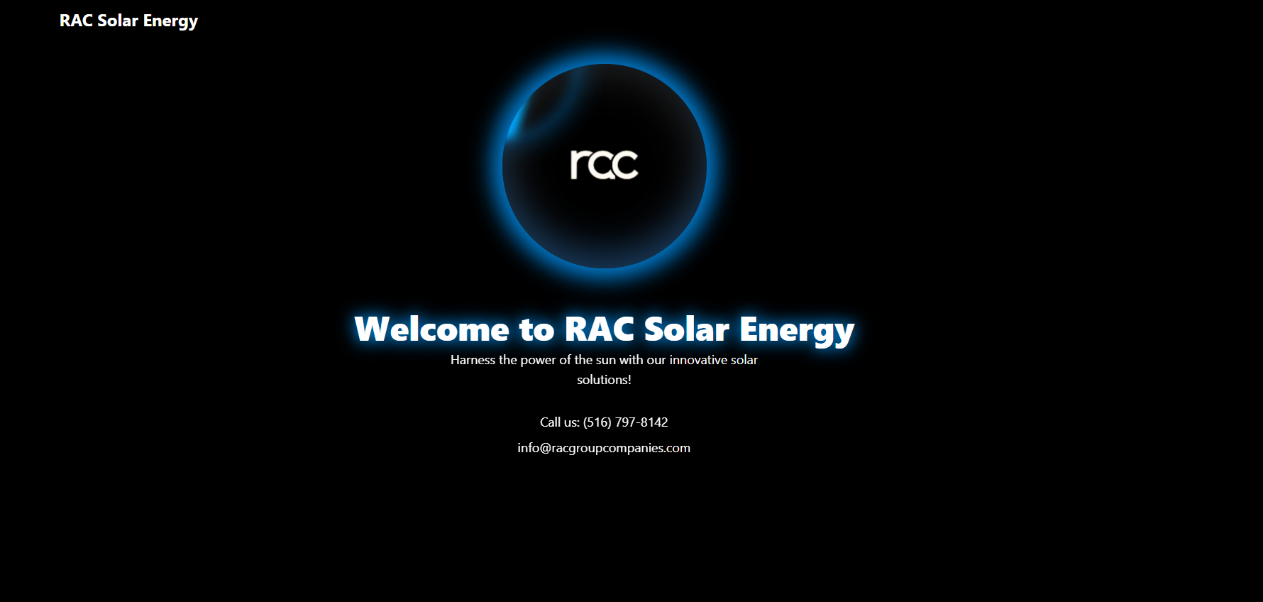 RAC Solar Energy website preview