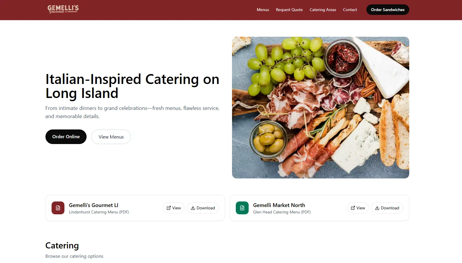 Gemellis Gourmet of Lindenhurst website preview